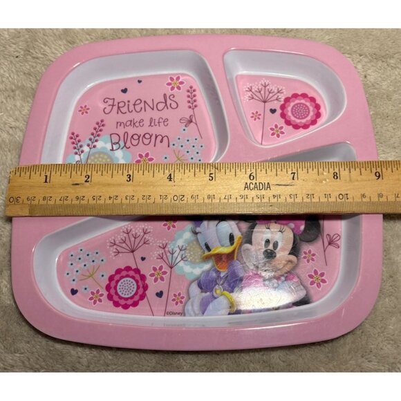Disney Minnie & Daisy Pink Divided Plate Zak! Designs Durable BPA-Free Melamine - Picture 6 of 8